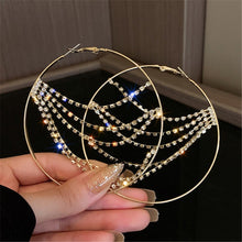 Load image into Gallery viewer, Crystal Chain Hoops - Blingdropz
