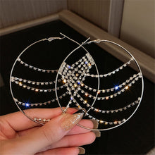 Load image into Gallery viewer, Crystal Chain Hoops - Blingdropz
