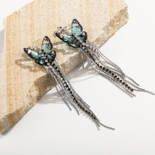 Load image into Gallery viewer, Icy Butterfly Tassel Earrings - Blingdropz
