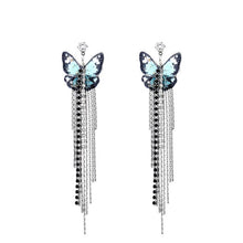 Load image into Gallery viewer, Icy Butterfly Tassel Earrings - Blingdropz
